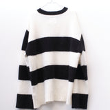 STRIPED LOGO KNIT SWEATER