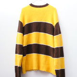 STRIPED LOGO KNIT SWEATER