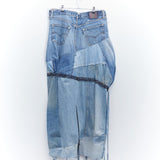 Long denim coquette skirt